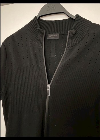 Siyah Fermuarlı Kadın Triko Elbise - Görsel 3