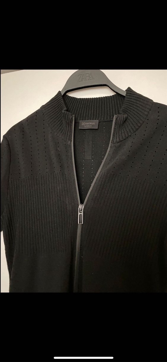 Siyah Fermuarlı Kadın Triko Elbise - Görsel 3