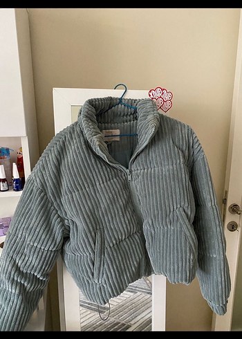 Gri Kadın Pliseli Polar Ceket - Görsel 2