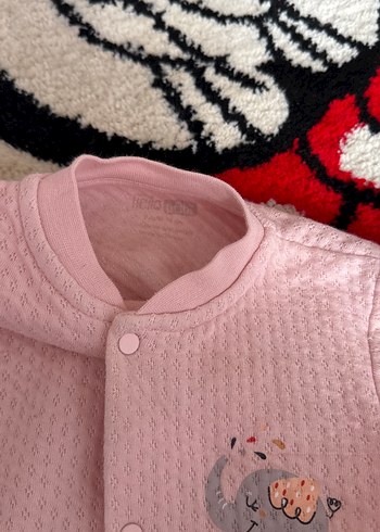6-9 Ay Beden pembe Renk Kız Çocuk Pembe Triko Hırka Nakışlı
