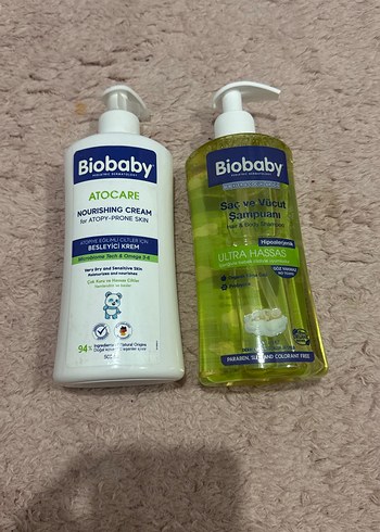 Biobaby Saç ve Vücut Şampuanı ve Besleyici Krem Seti