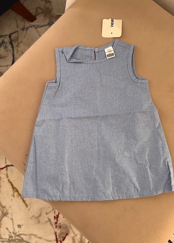Kolsuz Mavi Denim Kız Çocuk Elbise