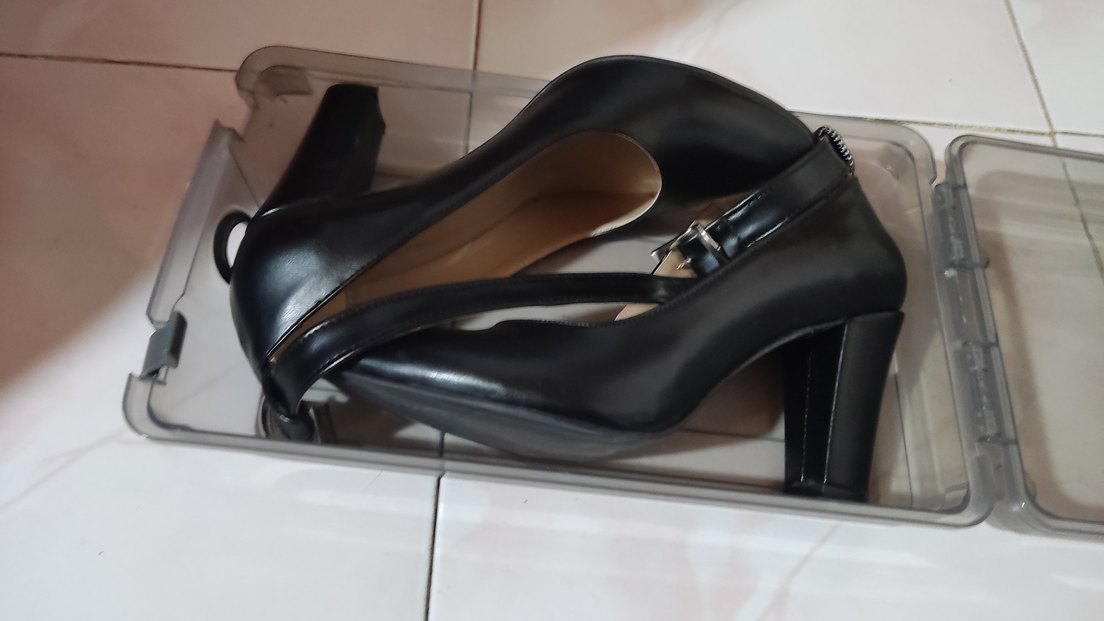 Kadın Siyah Tokalı Kalın Topuklu Stiletto - Görsel 2