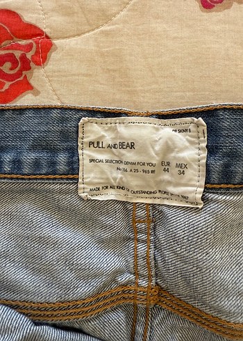34 Beden mavi Renk Düğmeli Mavi Denim Midi Şort