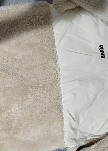 puma sokak Stili Beyaz Peluş Kadın Ceket - Görsel 5