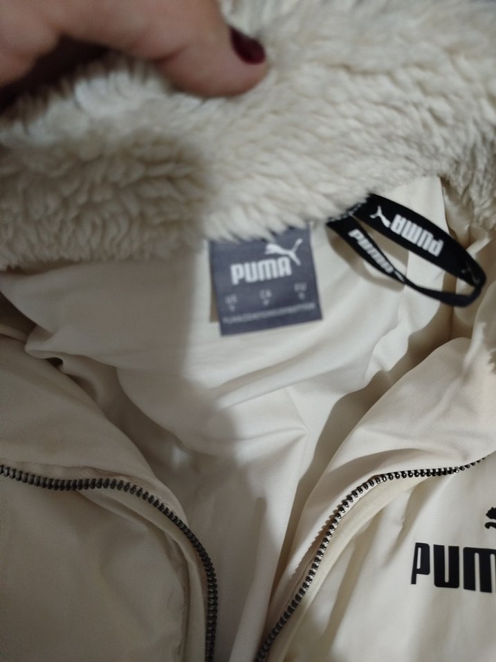 puma sokak Stili Beyaz Peluş Kadın Ceket - Görsel 2