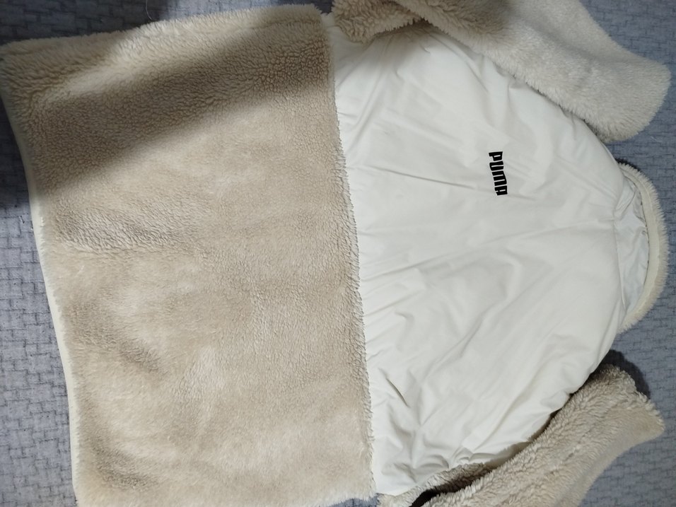 puma sokak Stili Beyaz Peluş Kadın Ceket - Görsel 5
