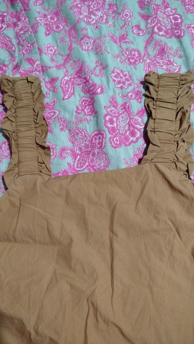 kahverengi Fırfırlı Bohem Elbise - Görsel 2