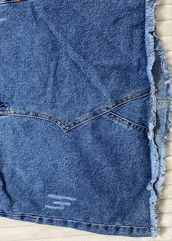 Beyaz Keten Midi Kadın Tulum jean - Görsel 4