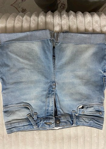 Beyaz Keten Midi Kadın Tulum jean - Görsel 6