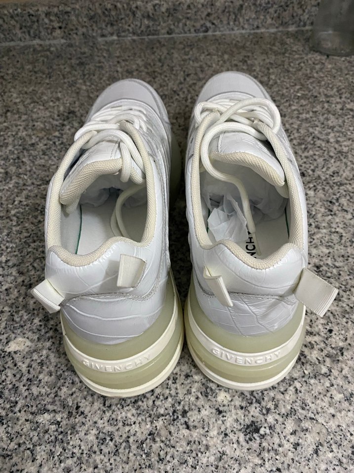 Beyaz Yılan Desenli Bağcıklı Sneakers - Görsel 3