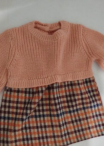 Pembe Kısa Örgü bebek elbise - Görsel 10