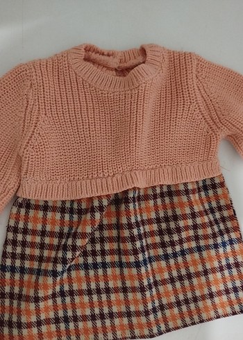 Pembe Kısa Örgü bebek elbise - Görsel 7