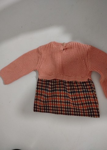 Pembe Kısa Örgü bebek elbise - Görsel 12