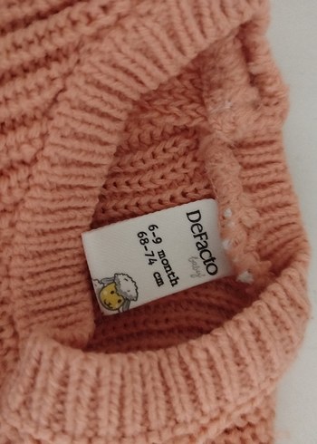 Pembe Kısa Örgü bebek elbise - Görsel 5