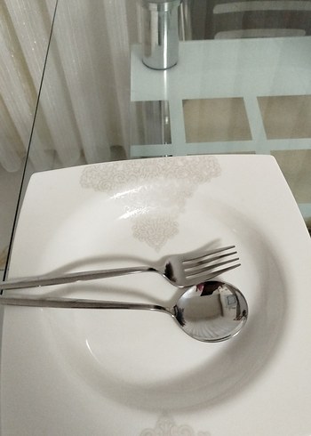 Gümüş rengi Çatal Kaşık Seti - Görsel 2