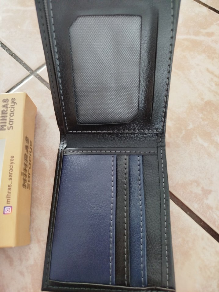Lacivert Siyah Erkek Biker Cüzdan - Görsel 2