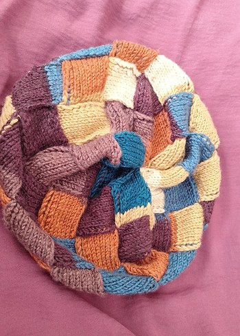 Renkli Entrelak model Kadın bere - Görsel 2