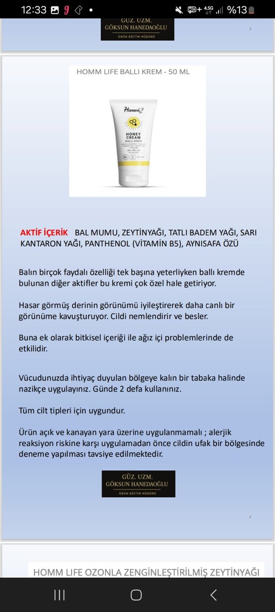 Homm Life Ballı krem 50 ml - Görsel 3