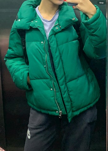 Bershka Yeşil Kadın Kışlık Mont - Görsel 2