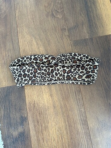 LTB LTB leoparlı crop büstiyer