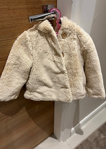 Zara baby Bej Suni Kürk Detaylı Mont