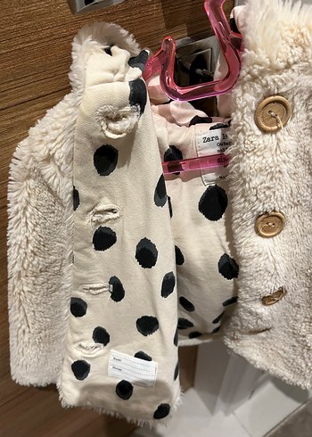 Zara baby  Bej Suni Kürk Detaylı Mont - Görsel 4