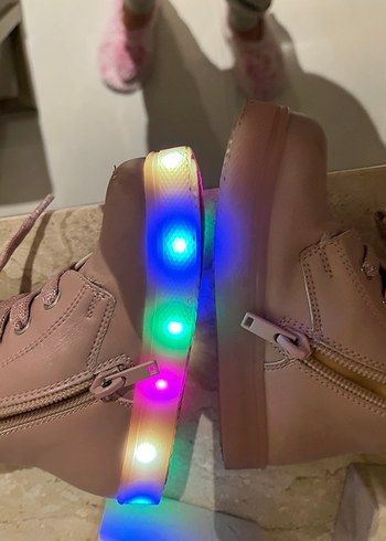 Pembe Simli ışıklı Kız Botları - Görsel 6