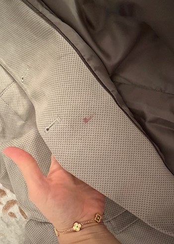 Bej Erkek Ceket Notch Yaka Düğmeli - Görsel 4