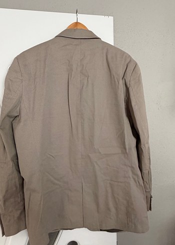 Bej Erkek Ceket Notch Yaka Düğmeli - Görsel 2