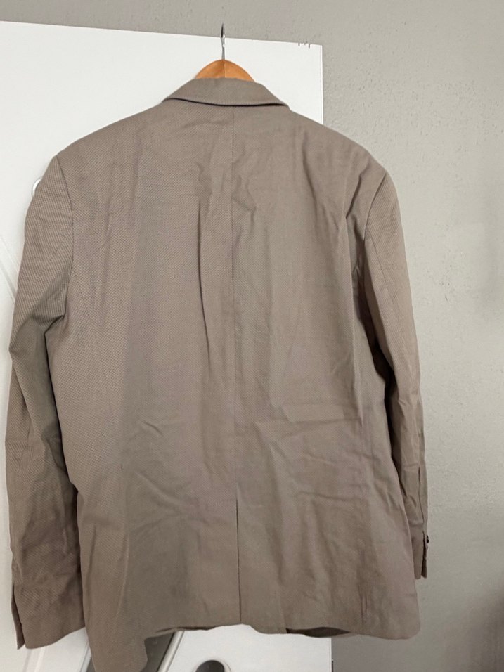 Bej Erkek Ceket Notch Yaka Düğmeli - Görsel 2