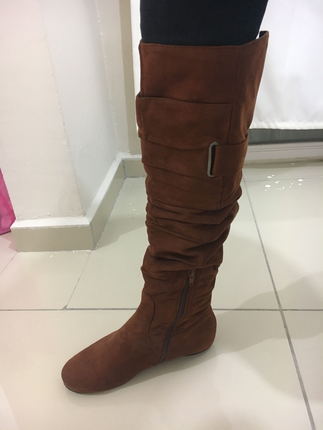Taba rengi süet çizme