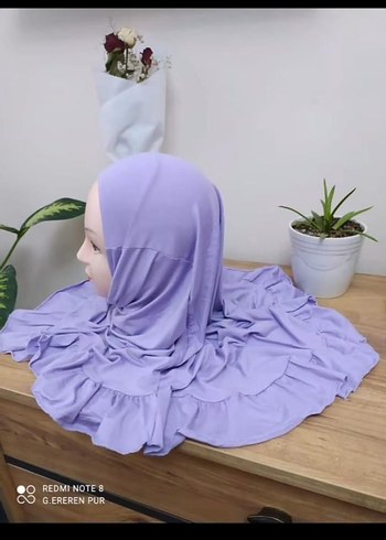 Mor Fırfırlı çocuk başörtüsü