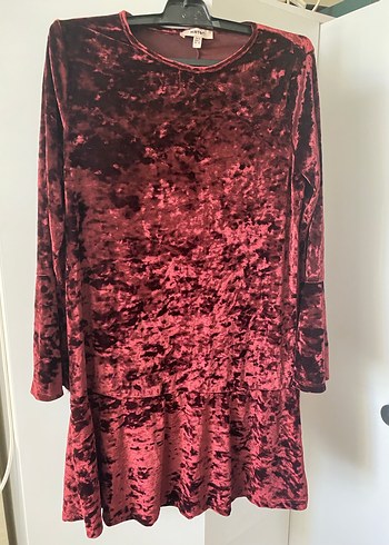 Bordo Kadife Tunik, Uzun Kollu, Salaş
