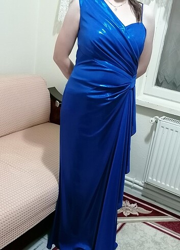 42 Beden mavi Renk Abiye elbise 