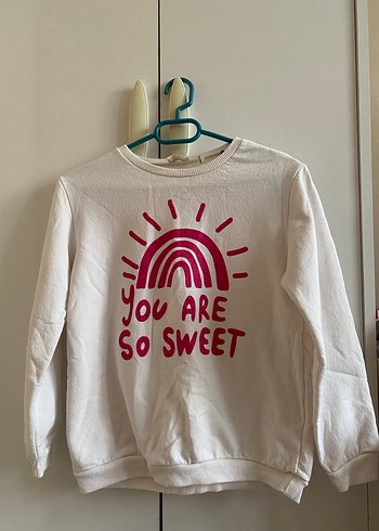 Beyaz Pamuklu Baskılı Kız Sweatshirt 11-12 yas - Görsel 4