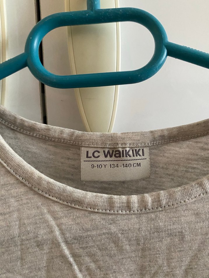 Kız Çocuk Gri Kısa Kollu tişört 9-10 yas - Görsel 3