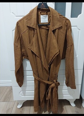 l Beden camel Renk Mango Trenchcoat