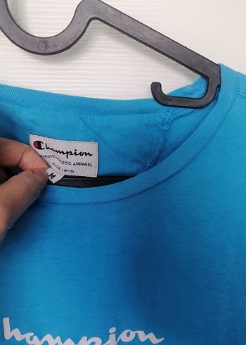 Mavi Kısa Kollu Champion Tişört - Görsel 2
