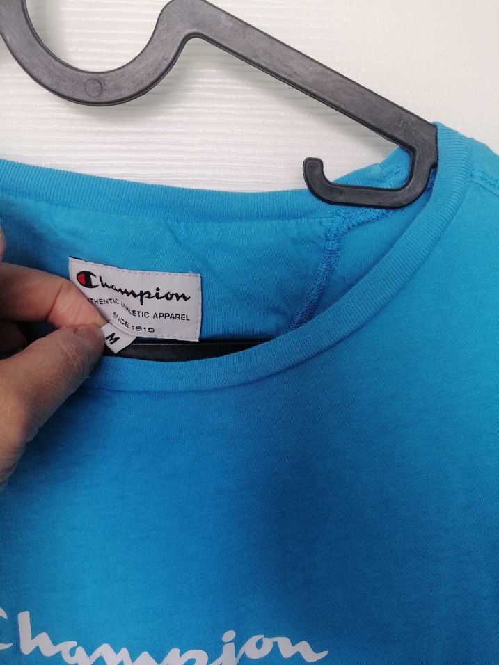 Mavi Kısa Kollu Champion Tişört - Görsel 2