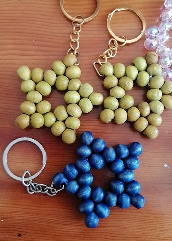 toplu satışımız vardır Renkli Boncuklu Bohem Anahtarlık - Görsel 2