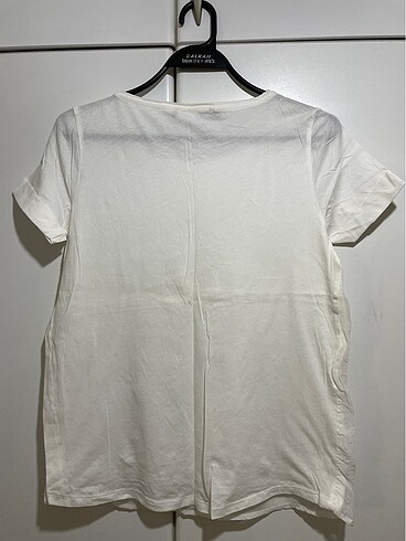 Kısa kollu beyaz tişört önü desenli s beden - Görsel 5