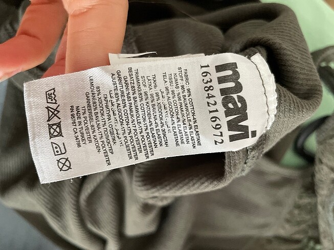 Mavi marka haki rengi askılı tişört - Görsel 6