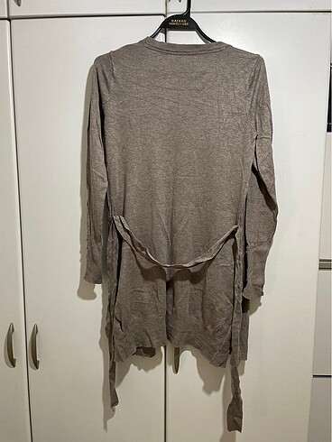 Batik uzun ince düğmeli ceket kuşaklı - Görsel 6