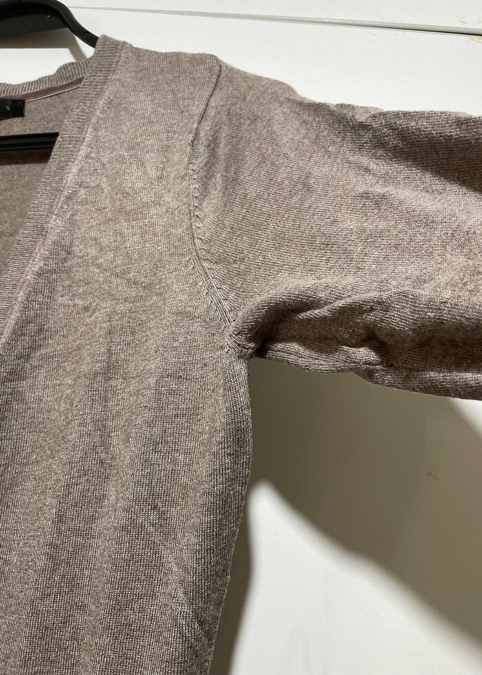 Batik uzun ince düğmeli ceket kuşaklı - Görsel 4