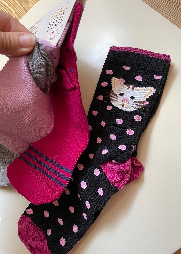 3 adet hayvan desenli renkli çorap - Görsel 4