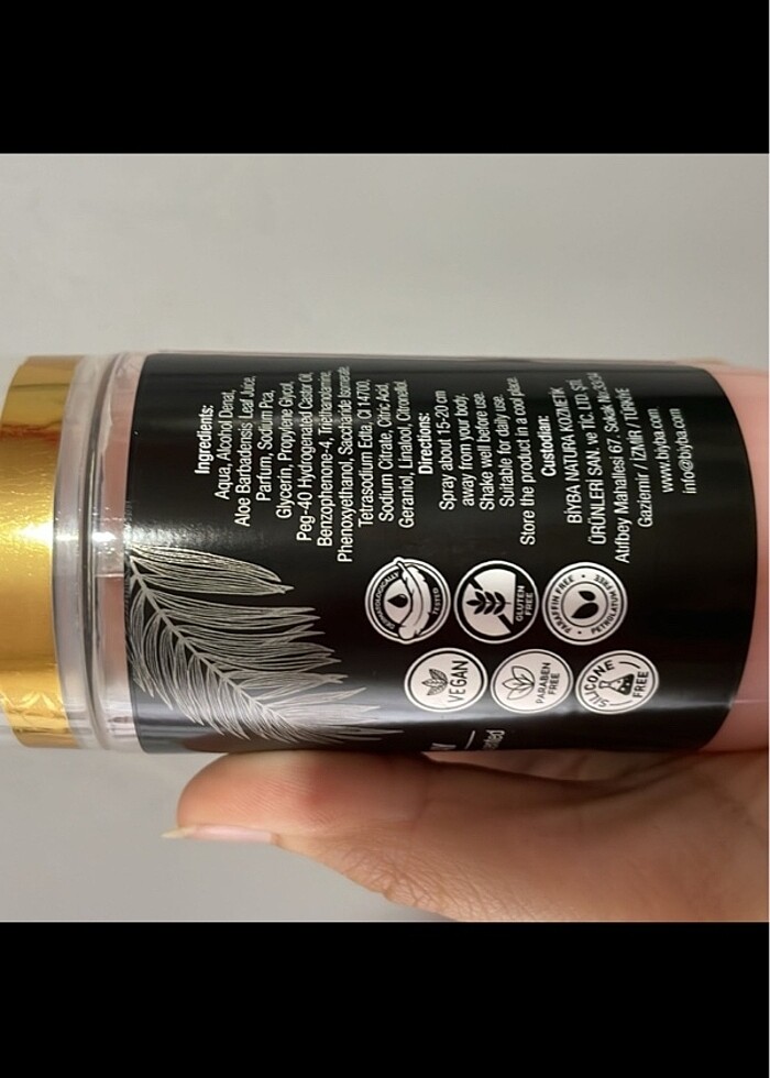 Biyba pembe inci vücut spreyi - Görsel 2