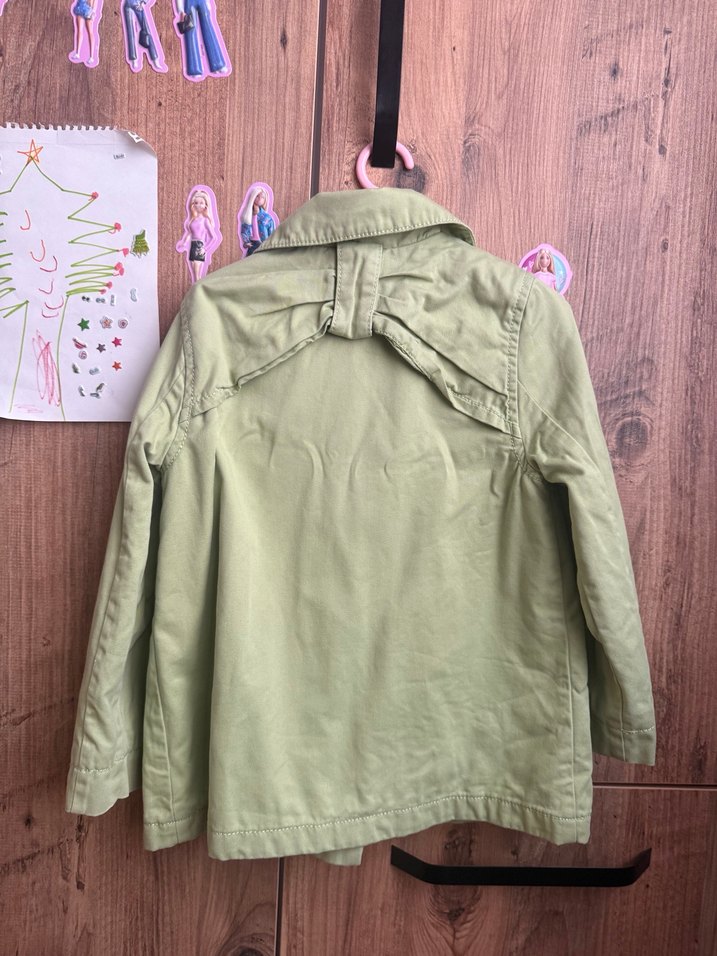 Düğmeli Yeşil Kız Çocuk Ceket - Görsel 3