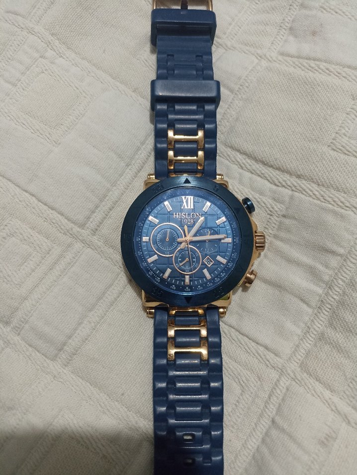 Altın Renkli Hislon Erkek Kol Saati - Görsel 5