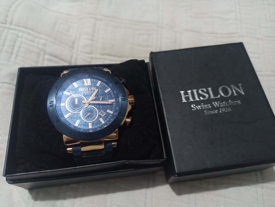 Altın Renkli Hislon Erkek Kol Saati - Görsel 3